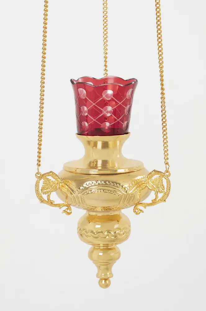 Hanging vigil lamp №26 chasing gilding