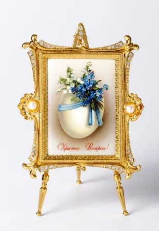 Photo frame table church, decal, gilding, Resurrection of Christ