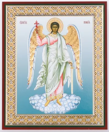 Icon on hardboard №1 11×13 double embossing Guardian Angel (full-length)