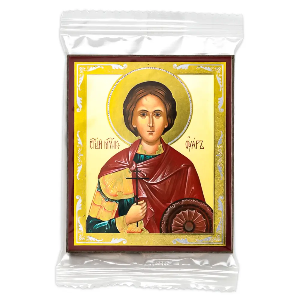 Icon on wooden panel 6×9 double embossing, annotation, packaging Uar 2