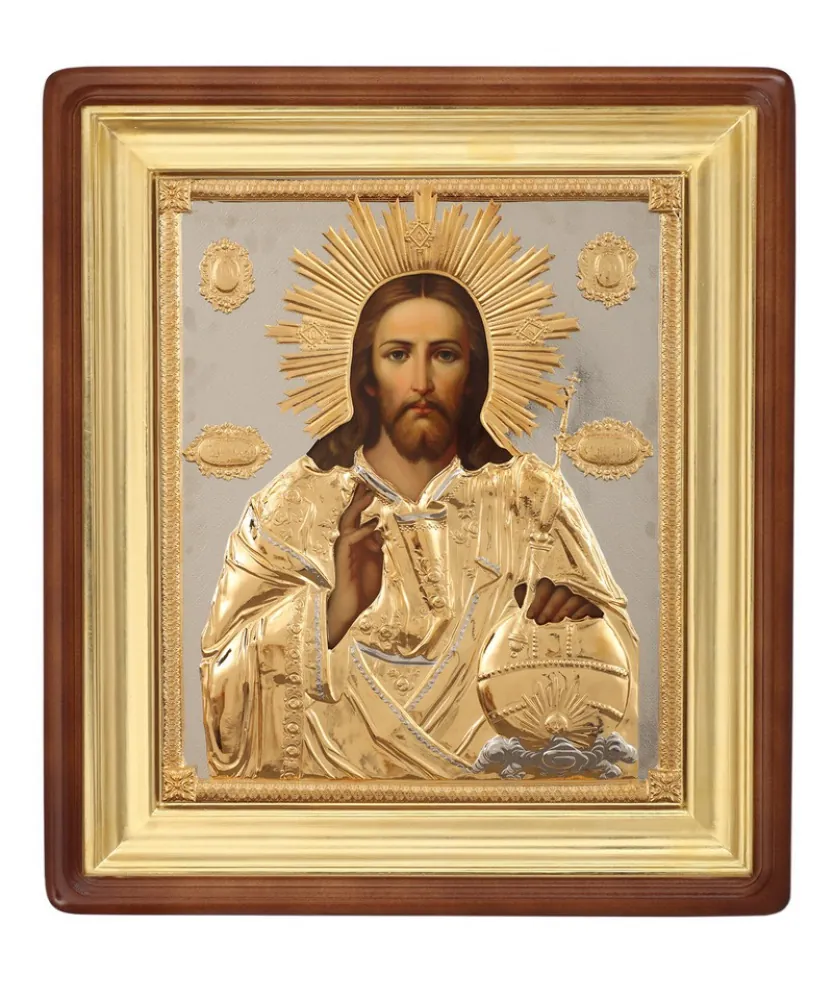 ფერწერული ხატი კიოტში 50×60 ზეთი, მოჭედილობა №71, კიოტი №1 მაცხოვარი