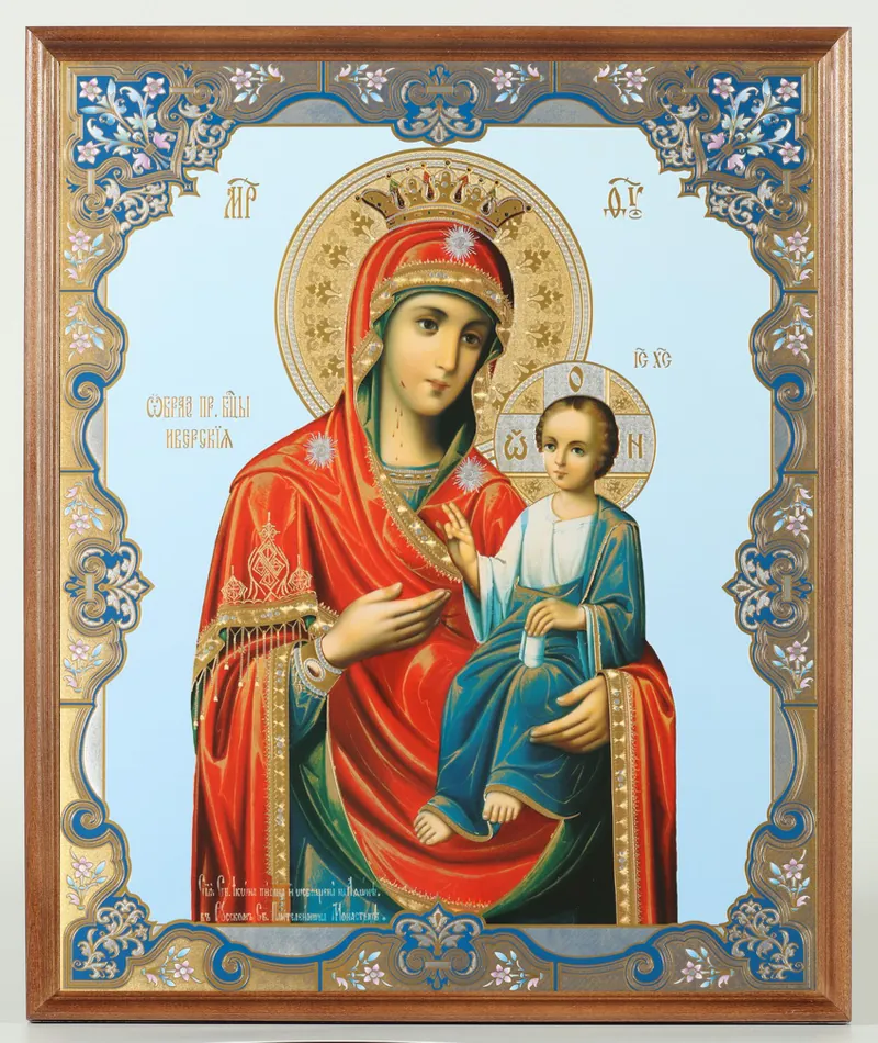 Icon in wooden frame №1 30×40 double embossing, packaging Iveron Mother of God 3