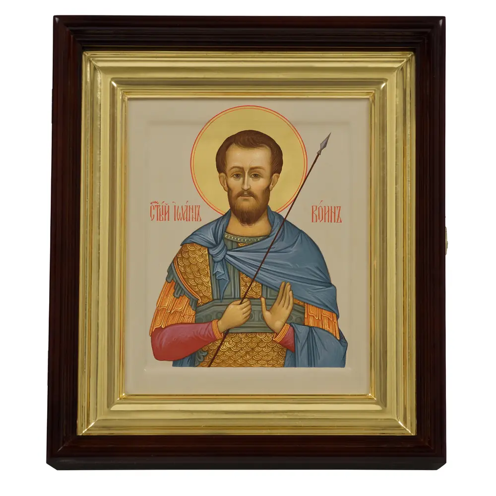 ფერწერული ხატი დაფაზე კიოტში 18×24 ტემპერა, მოოქროვილი შარავანდედი, კიდობანი, კიოტი №1 იოანე მეომარი, 05959