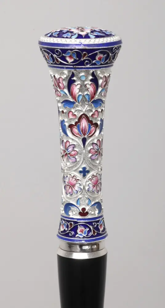 Staff №25 one-piece silver filigree, enamel, painting