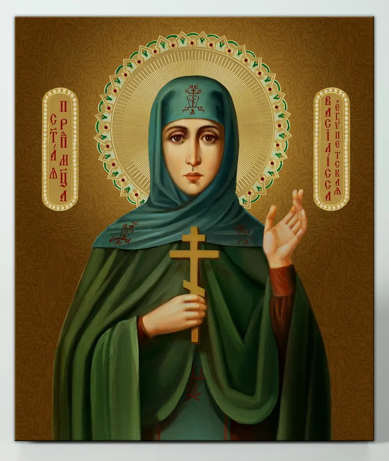 Icon on board 22×26 3D print, varnish Basilissa