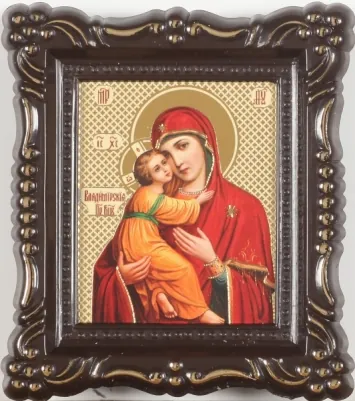 Icon in plastic frame 5×6 openwork Vladimir Mother of God