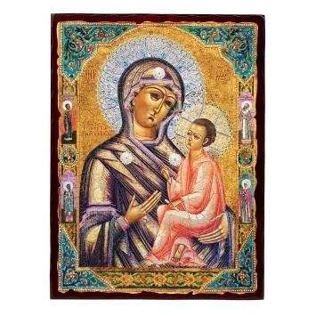 Icon on board 30×40 3D print, varnish №1 Tikhvin Mother of God 2