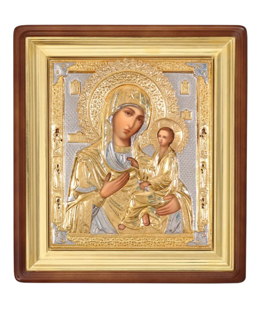 ფერწერული ხატი კიოტში 50×60 ზეთი, მოჭედილობა №196, კიოტი №1 ტიხვინის ღვთისმშობელი