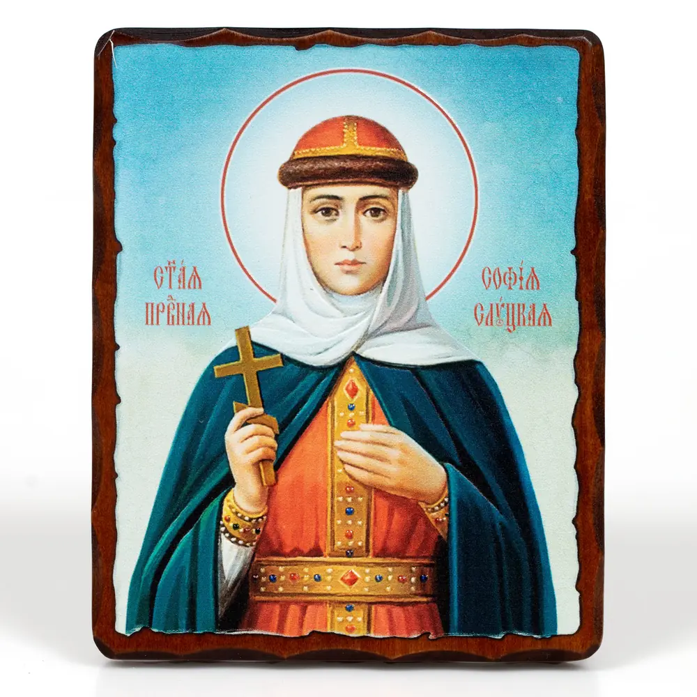 Icon on board 12,5×16,5 3D print, varnish Sophia of Slutsk