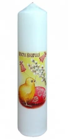 Easter candle pillar large with glitter