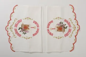 Easter towel linen embroidery №1 120×50 №1