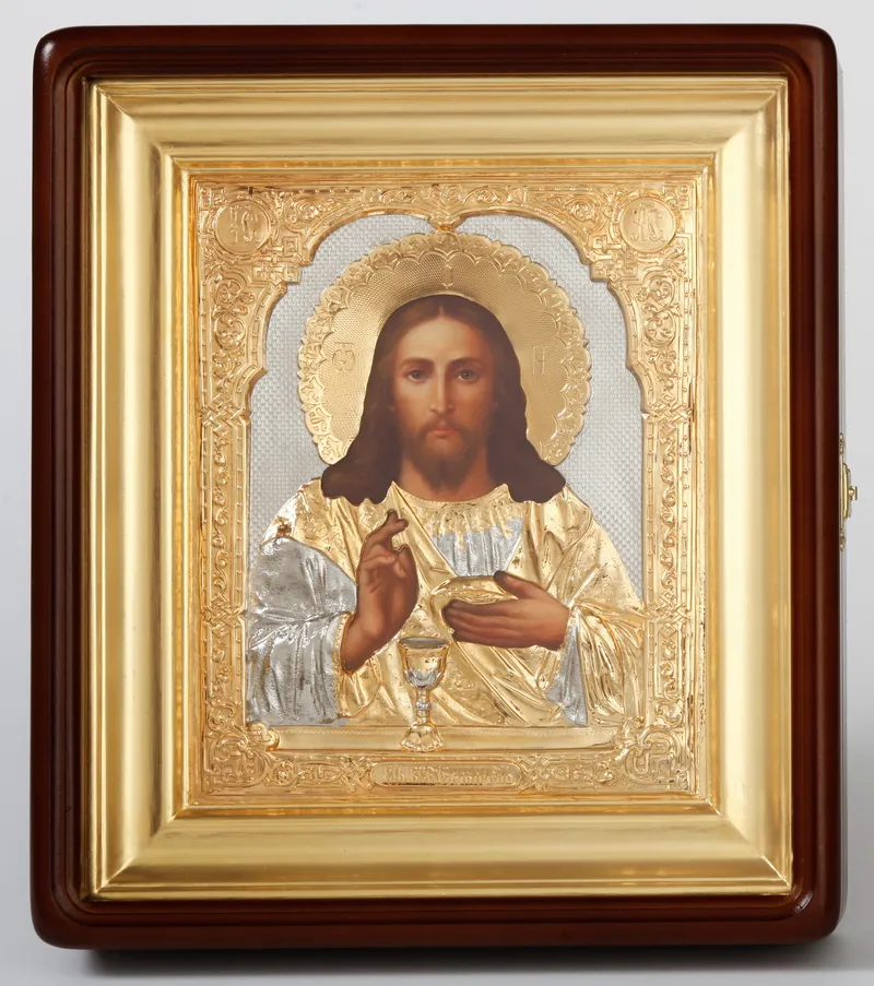 ფერწერული ხატი კიოტში 18×24 ზეთი, მოჭედილობა №257, კიოტი №1 მაცხოვარი