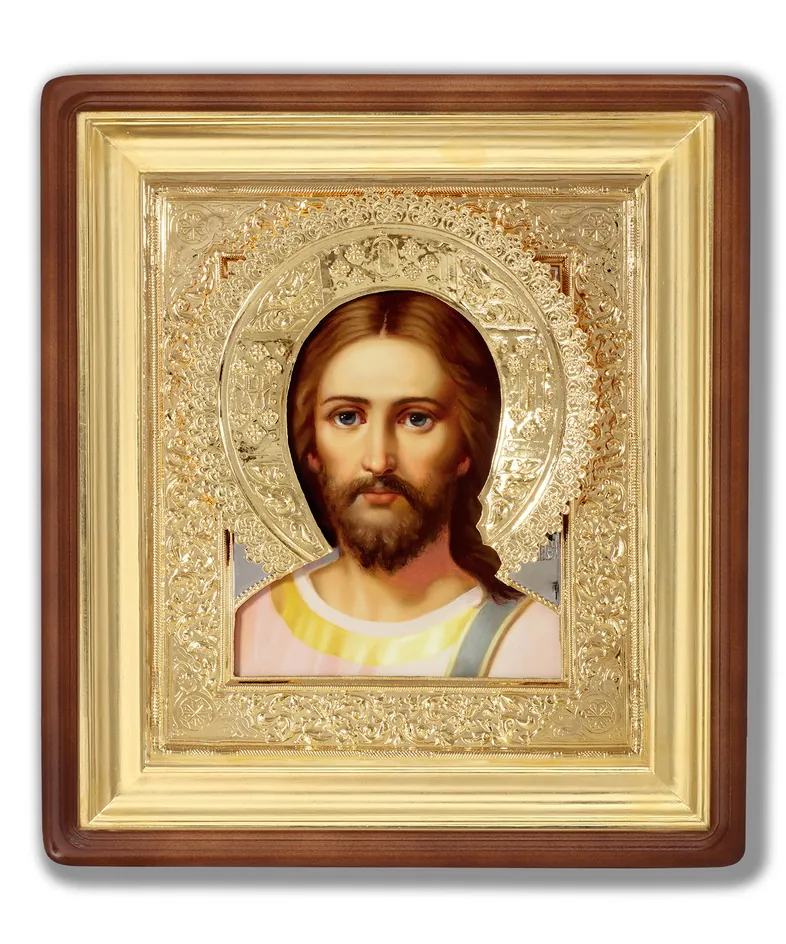 Painted icon in icon case 24×30 oil, riza cover №290, icon case №1 Saviour