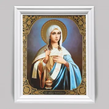 Icon in wooden frame №3 11×13 (white) double embossing Tatiana St of Rome, virgin, Martyr (4)
