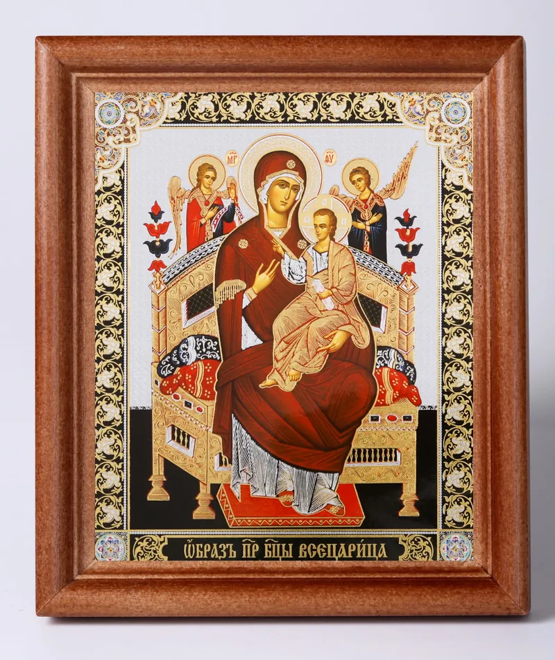 ხატი ხის ჩარჩოში №1 11×13 ორმაგი ტვიფრი ყოვლადდედოფალი
