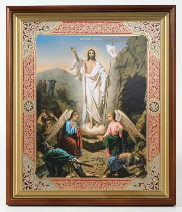 Icon in icon case 40×50 complex, double embossing Resurrection of Christ 2