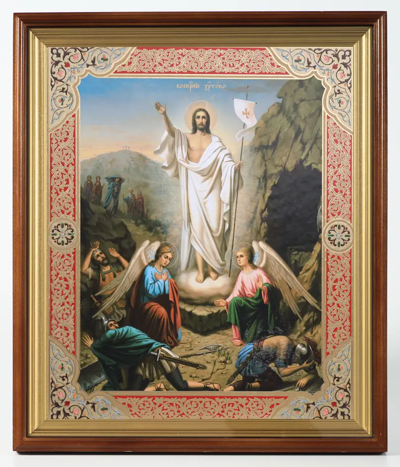 ხატი კიოტში 40×50 რთული, ორმაგი ტვიფრი ქრისტეს აღდგომა 2