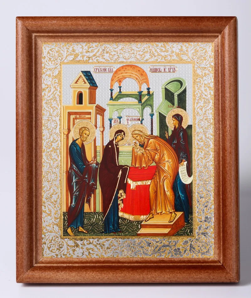 ხატი ხის ჩარჩოში №1 11×13 ორმაგი ტვიფრი მირქმა
