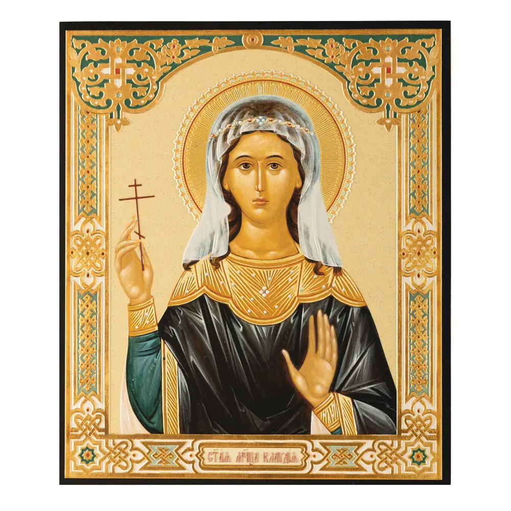 Icon on board 22×26 3D print, varnish Claudia
