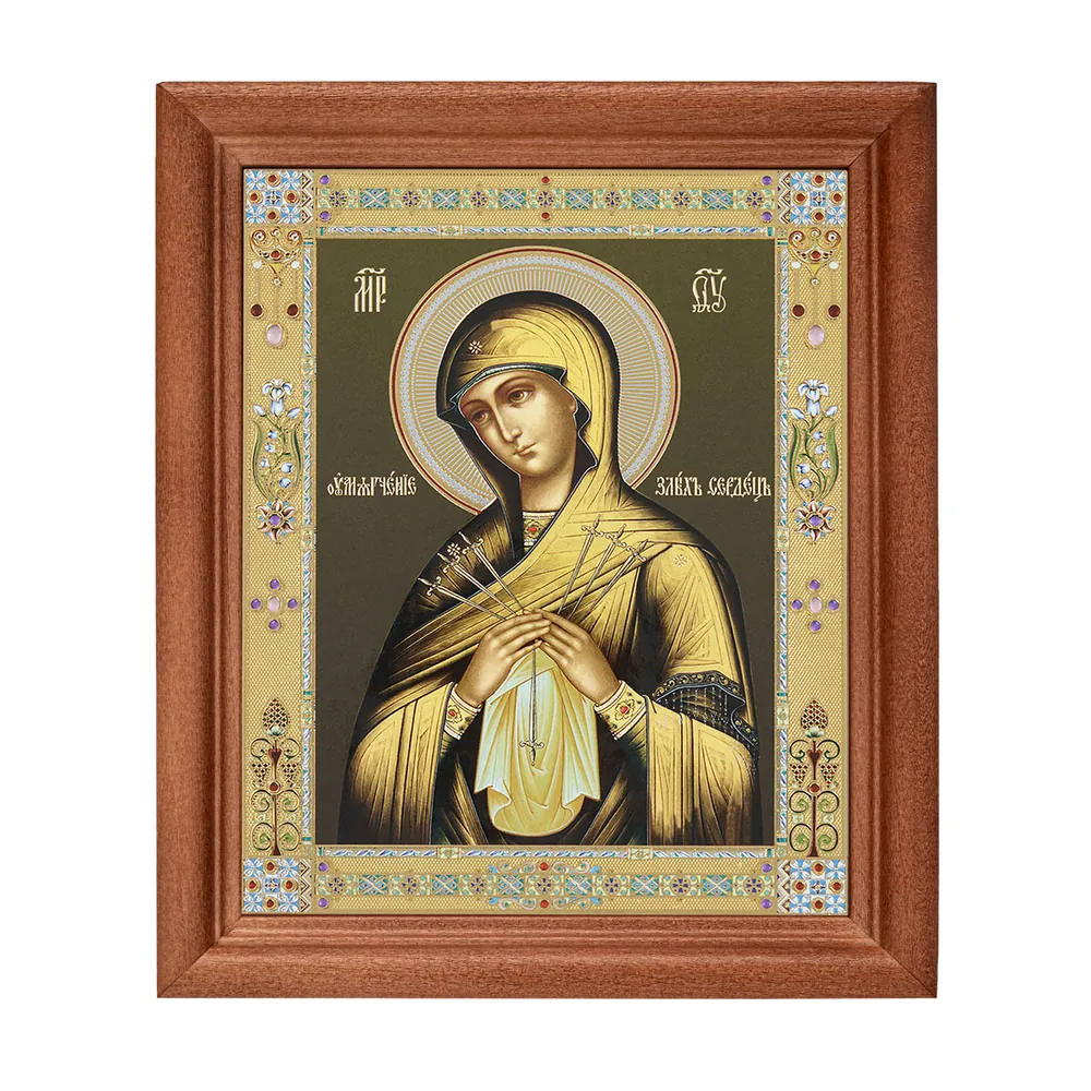 Icon in wooden frame №1 11×13 double embossing Softener of Evil Hearts 4