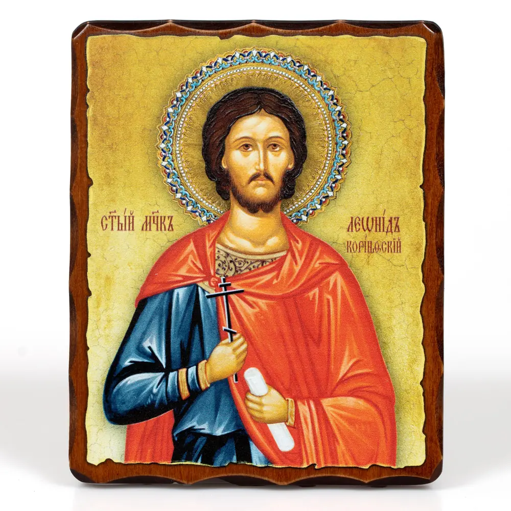 Icon on board 12,5×16,5 3D print, varnish Leonidas