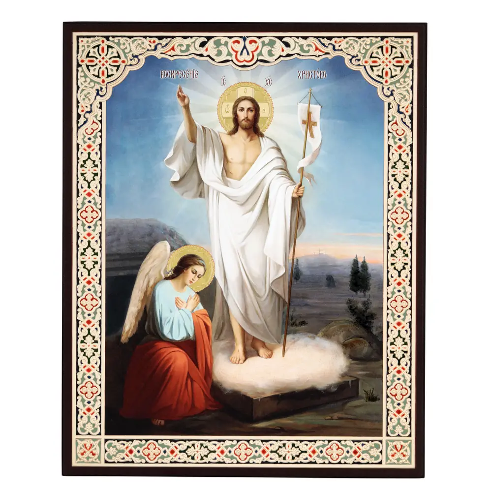 Icon on board 18×24 3D print, varnish Resurrection of Christ 2