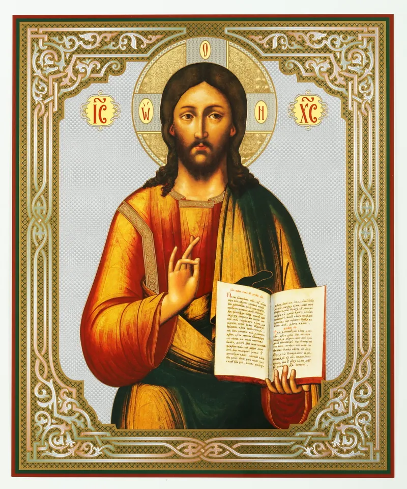 Icon on wooden panel 30×40 double embossing, chipboard, PVC the Lord Almighty