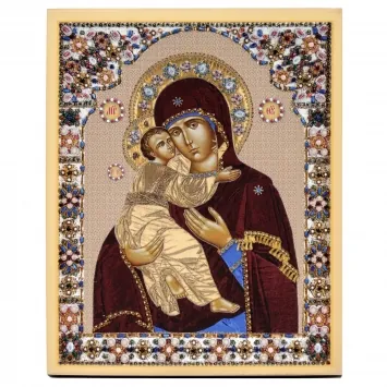 Icon on board 13×15 gilded finish, 3D print, varnish Vladimir