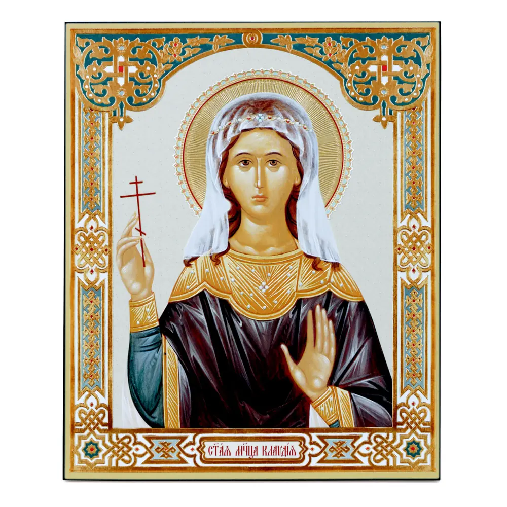 Icon on board 33×40 3D print, varnish Claudia