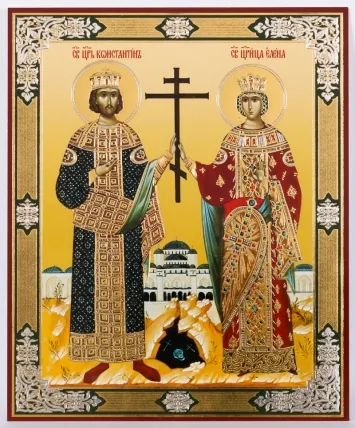Icon on hardboard №1 11×13 double embossing Constantine and Helen 3