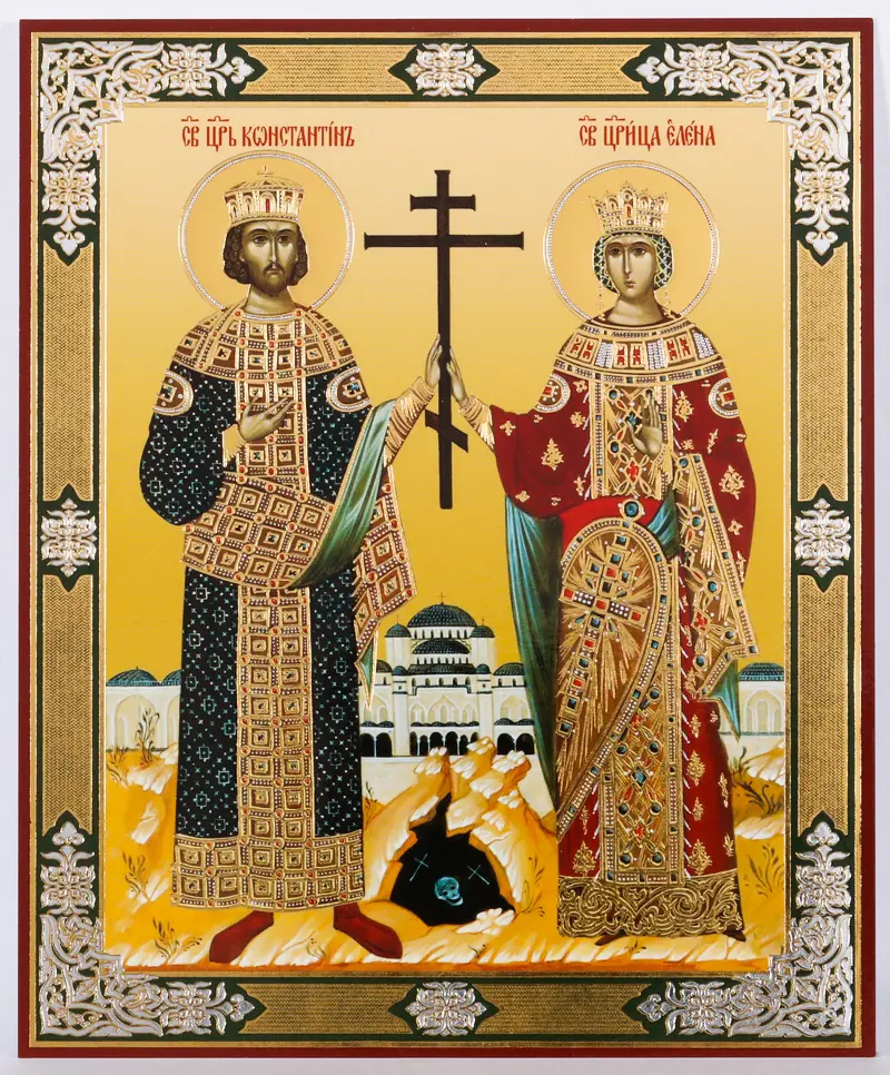 Icon on hardboard №1 11×13 double embossing Constantine and Helen 3