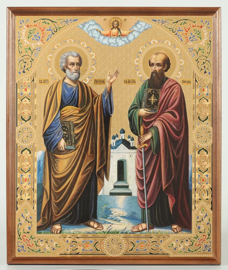 Icon in wooden frame №1 30×40 double embossing, packaging Peter Paul 3