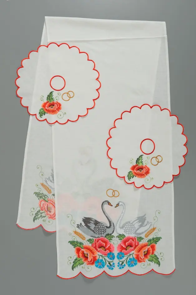 Wedding towel machine embroidery and holders №1