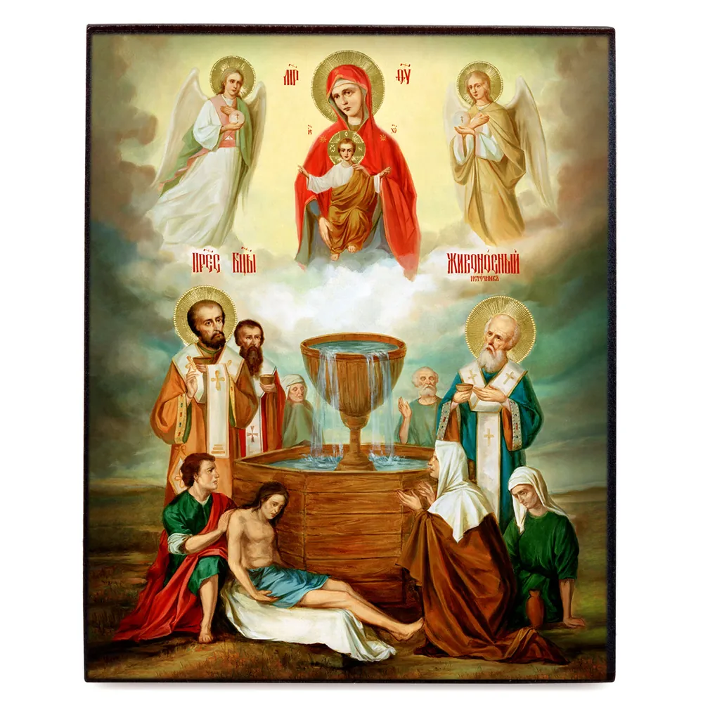 Icon on board 9×11 3D print, varnish Life-giving Spring