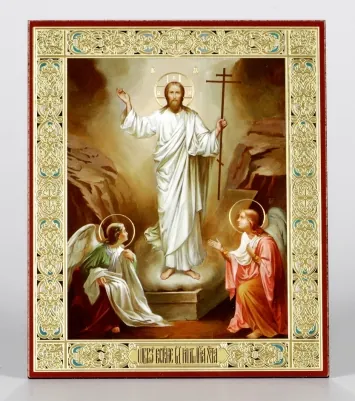 Icon on hardboard №1 11×13 double embossing Resurrection of Christ 64