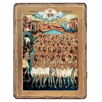 Icon on board 17×22 3D print, varnish Forty Martyrs of Sebaste