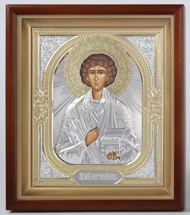 ხატი კიოტში 18×24 რთული, ფოტო, მოცულობითი მოჭედილობა №1 პანტელეიმონი