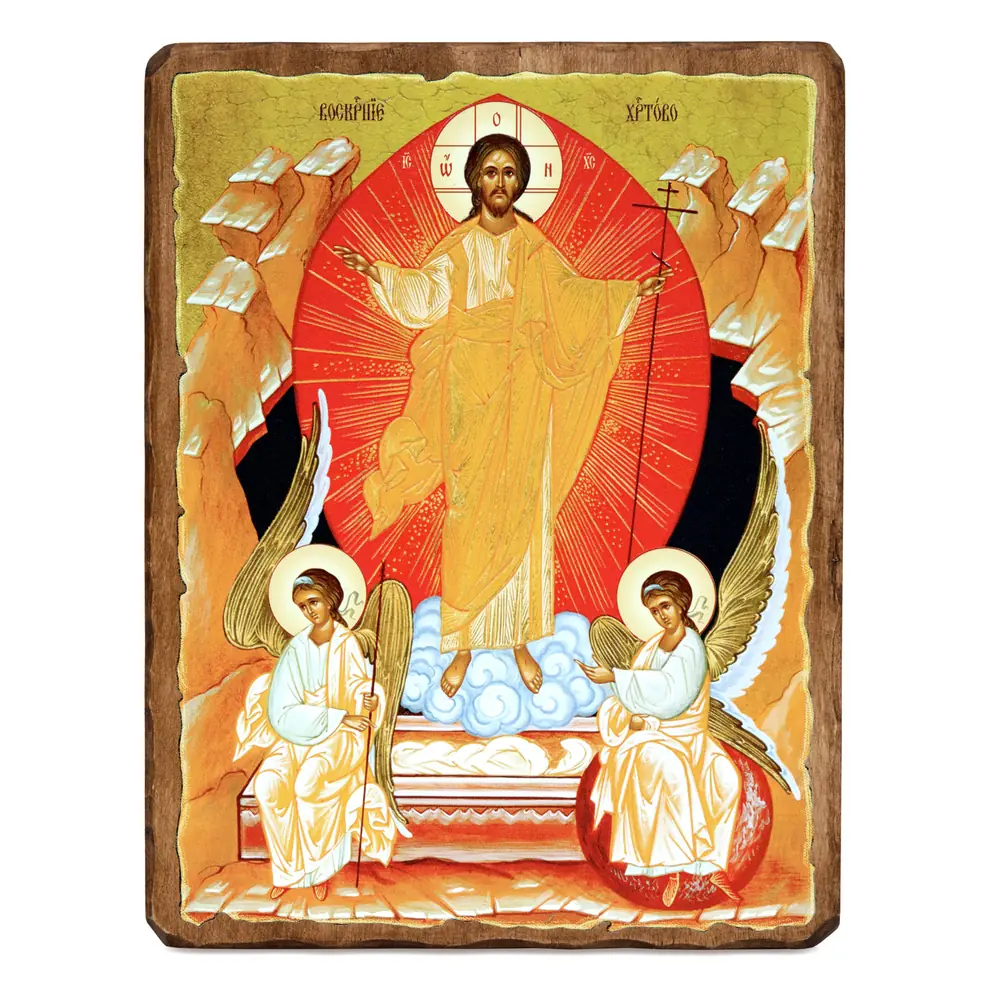 Icon on board 30×40 3D print, varnish №1 Resurrection of Christ 4