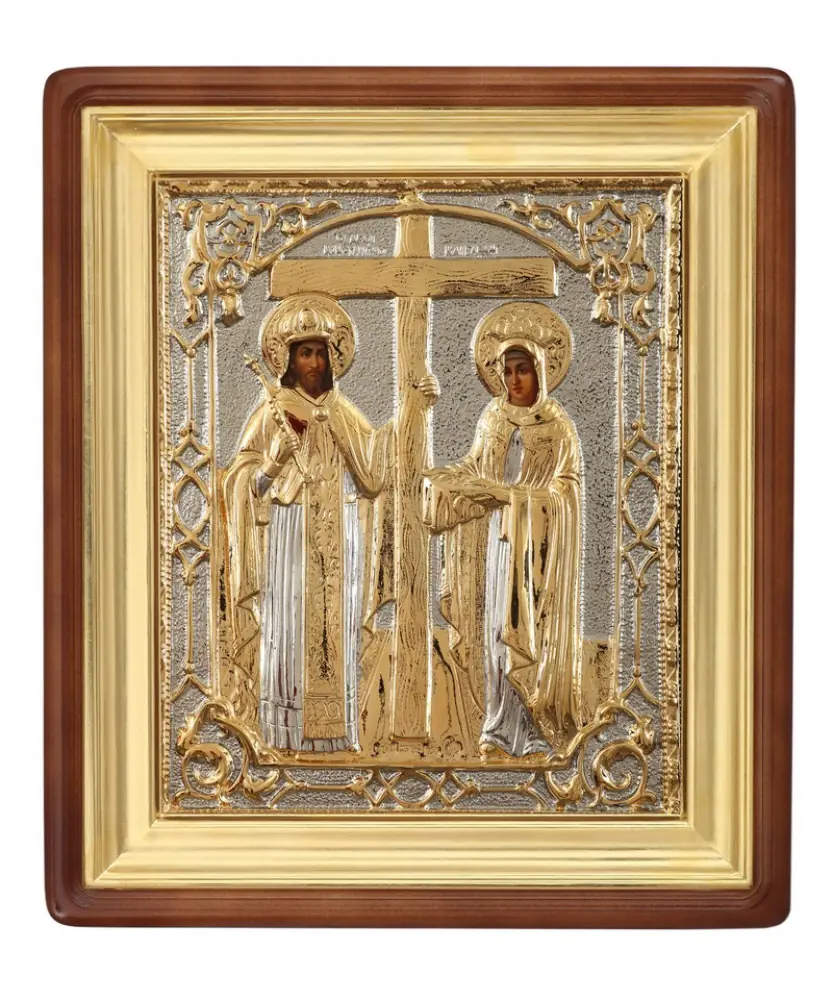 ფერწერული ხატი კიოტში 18×24 ზეთი, მოჭედილობა №75, კიოტი №1 კონსტანტინე და ელენე