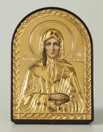Icon in plastic frame 6×9 arched riza cover №1 Xenia of St Petersburg Blessed