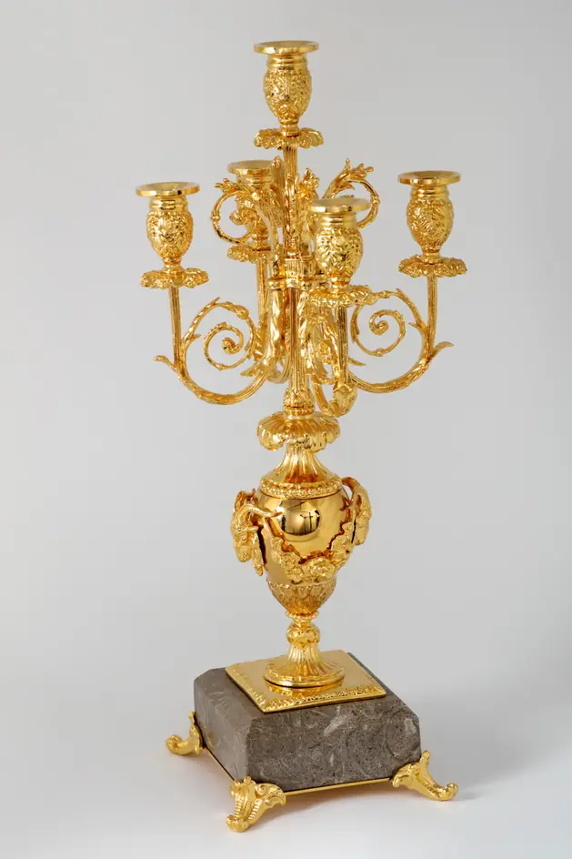 Candlestick jubilee 5 candles gilding