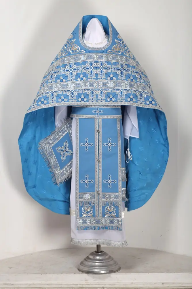 Priest's vestment №07 gabardine machine-embroidered, embroidered galloon