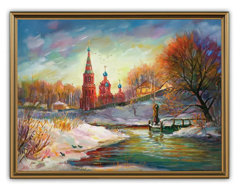 Картина 30х40, объемная печать на пластике, в коричневой рамке №10