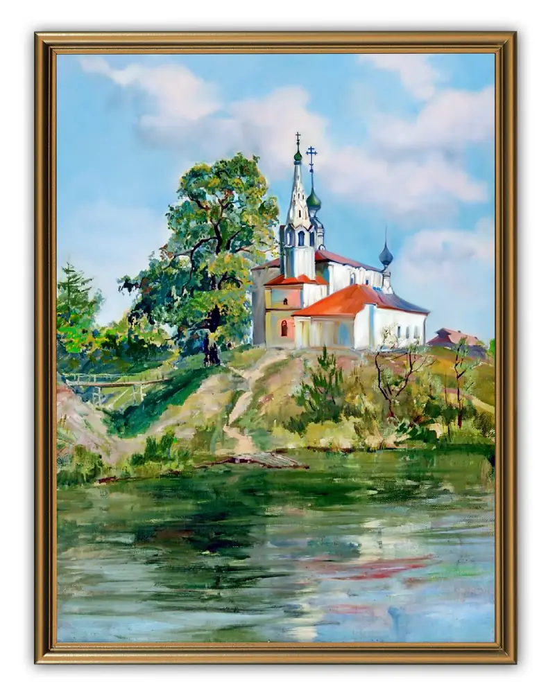 Картина 30х40, объемная печать на пластике, в коричневой рамке №8