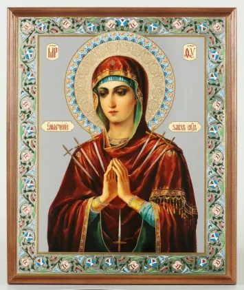 Icon in wooden frame №1 30×40 double embossing, packaging Softener of Evil Hearts