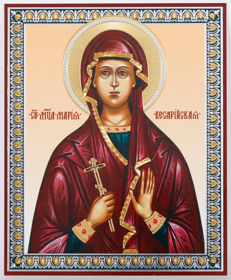 Icon on hardboard №1 11×13 double embossing Mary of Caesarea, Martyr (2)