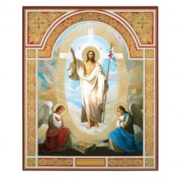 Icon on hardboard №1 11×13 double embossing Resurrection of Christ 47