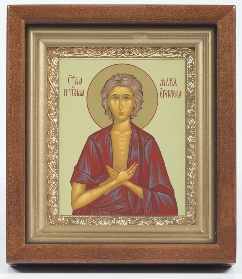 ხატი კიოტში 11×13 რთული, ტემპერა, მოოქროვილი ჩარჩო მარიამ მეგვიპტელი