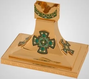 Stand for a cross shaped gilding enamel