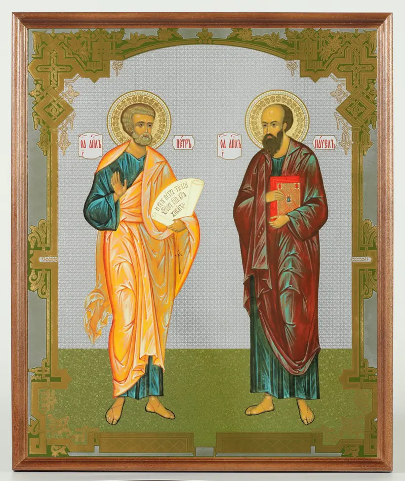 Icon in wooden frame №1 30×40 double embossing, packaging Peter Paul